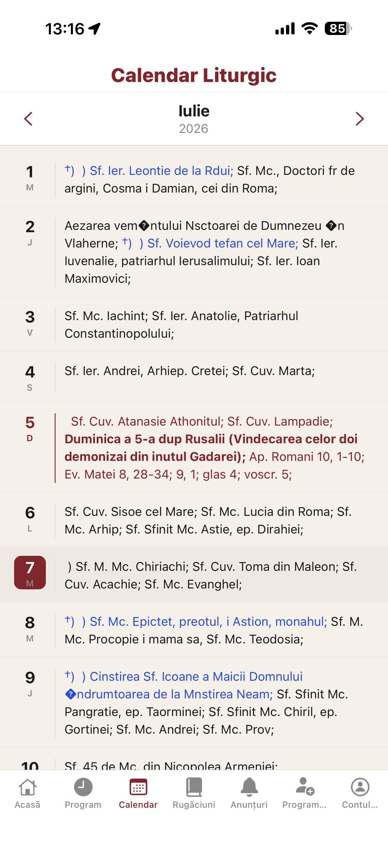 Calendar ortodox